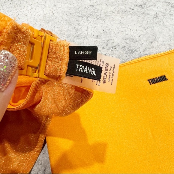 Triangl saria Orange sparkle Large Top / Medium Bottom Bikini Swimsuit Set - Picture 4 of 10